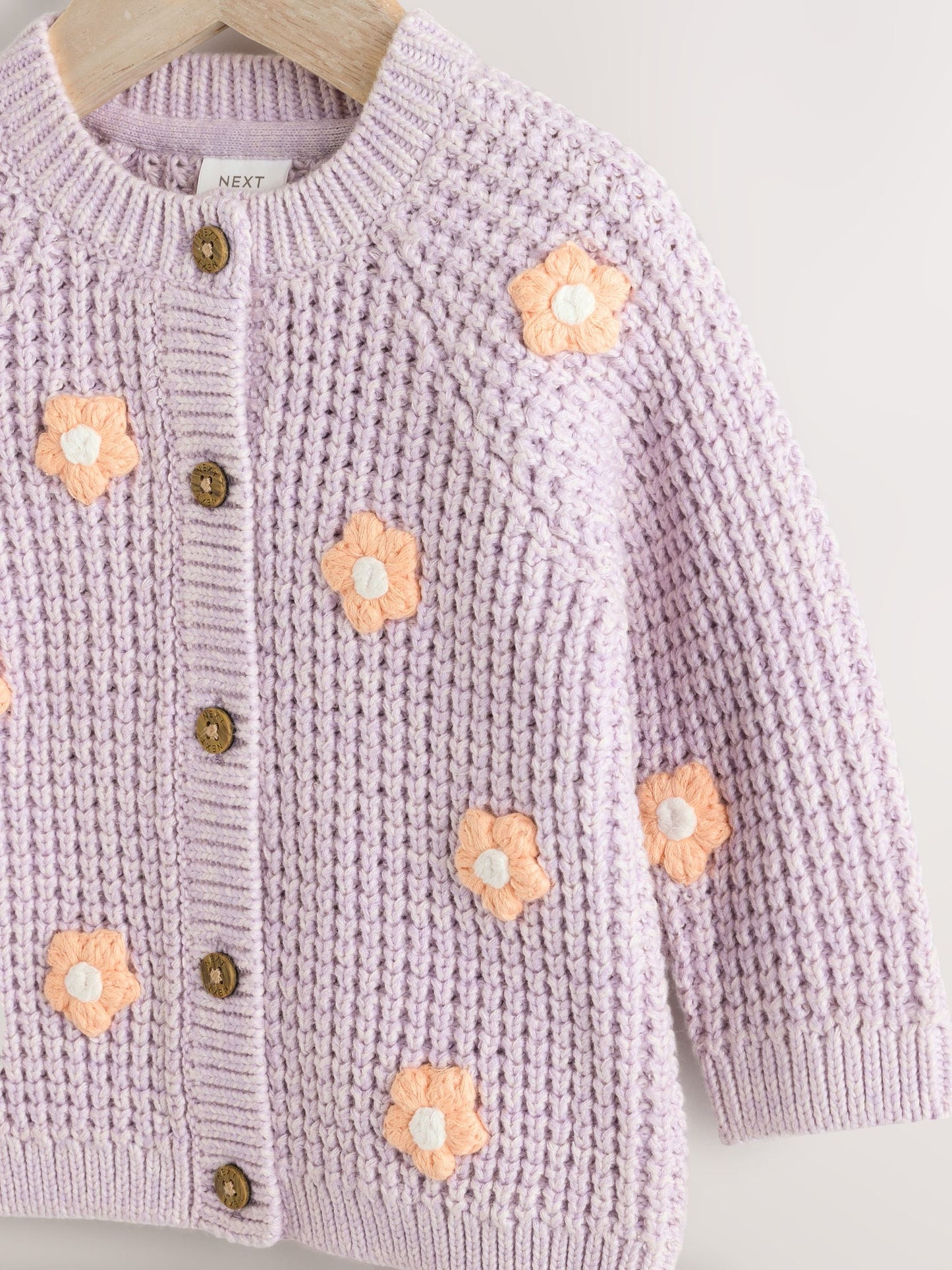 Dsiney Kidz - Purple and Apricot Flower Baby Embroidered Cardigan (0mths-2yrs) image 4