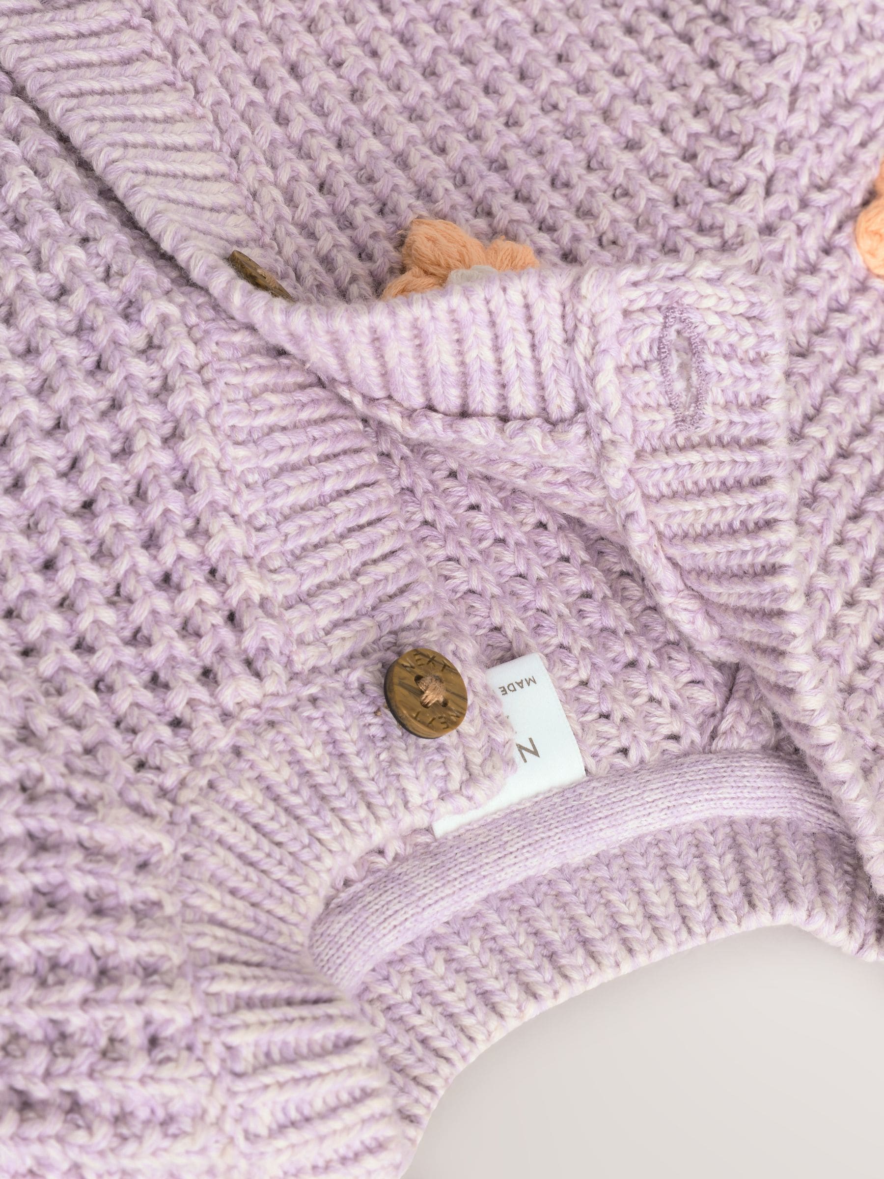 Dsiney Kidz - Purple and Apricot Flower Baby Embroidered Cardigan (0mths-2yrs) image 5