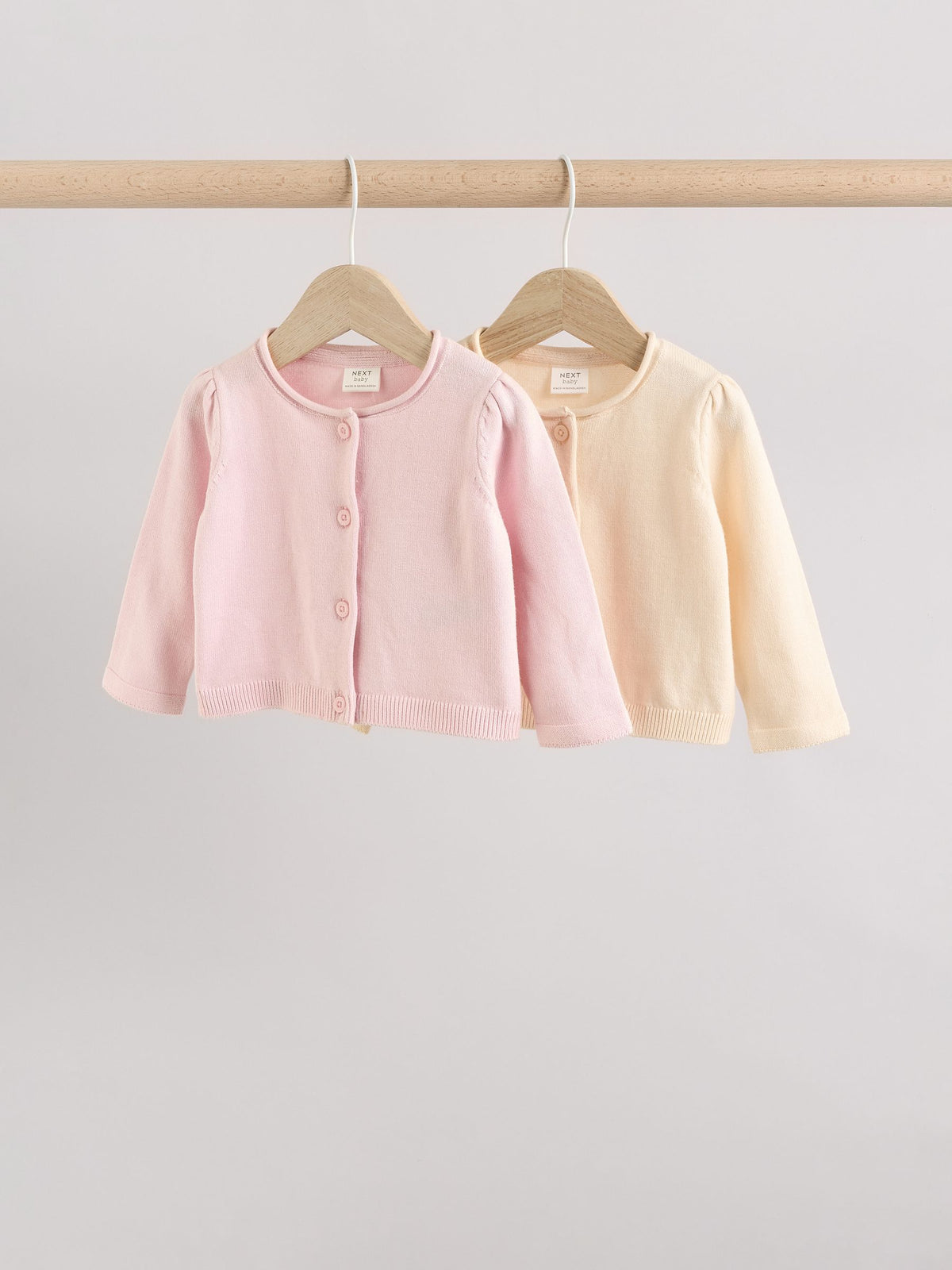 Dsiney Kidz - Pink/Neutral 100% Cotton Cardigans 2 Pack (0mths-3yrs) image 1