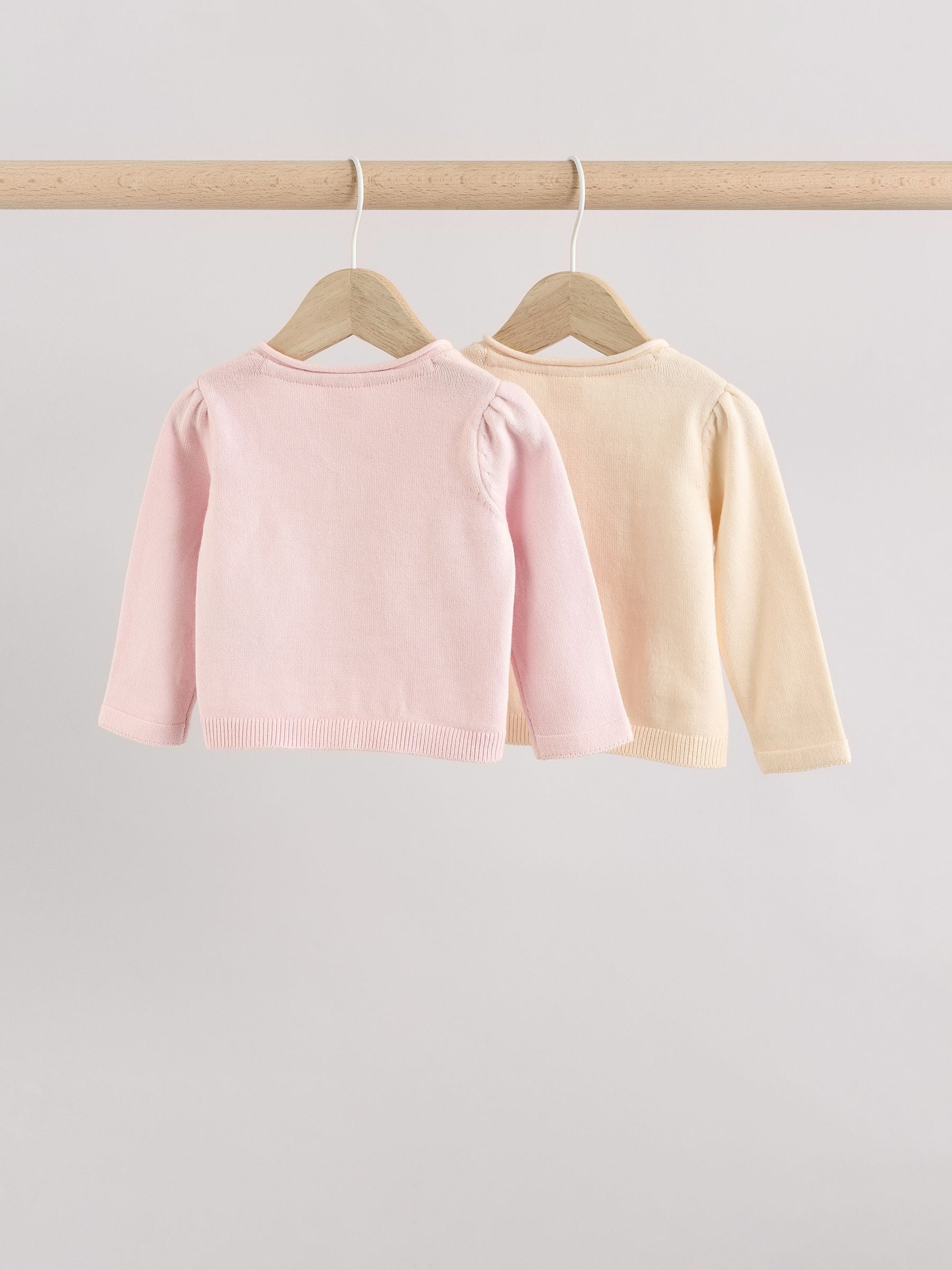 Dsiney Kidz - Pink/Neutral 100% Cotton Cardigans 2 Pack (0mths-3yrs) image 3