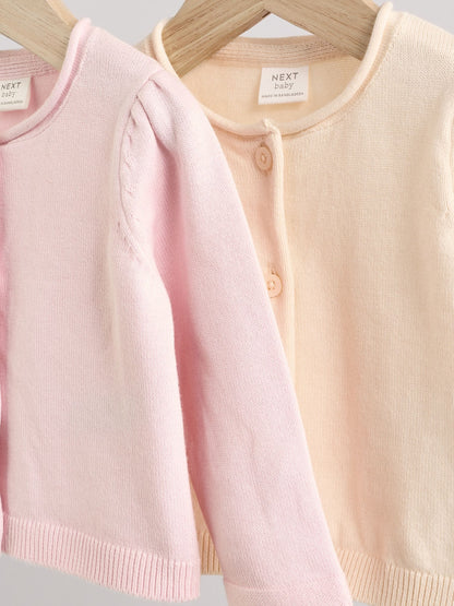 Dsiney Kidz - Pink/Neutral 100% Cotton Cardigans 2 Pack (0mths-3yrs) image 7