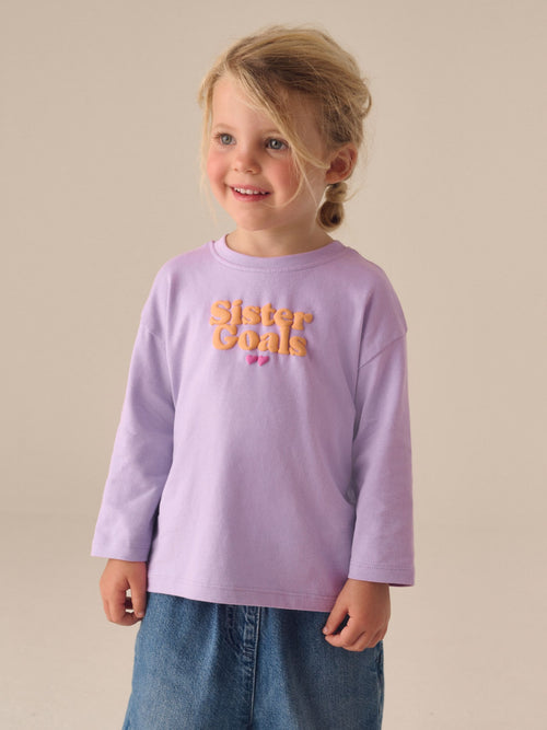 Dsiney Kidz - Purple Long Sleeve Slogan Top (3mths-7yrs) image 1