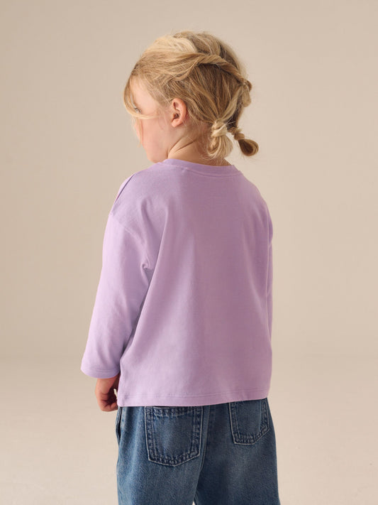 Dsiney Kidz - Purple Long Sleeve Slogan Top (3mths-7yrs) image 2