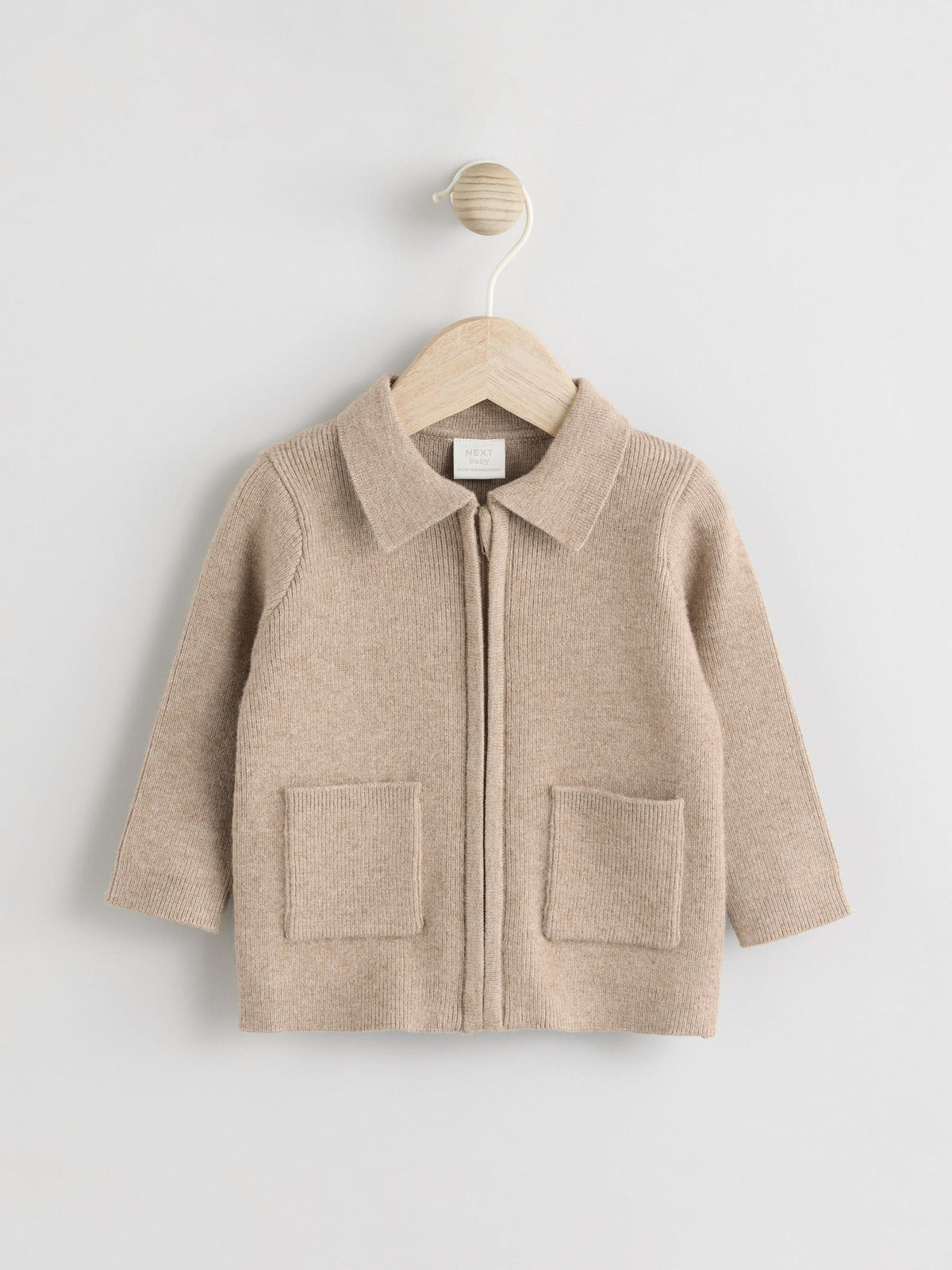 Tan Brown Zip front knitted Shacket (0mths-2yrs) - image 1