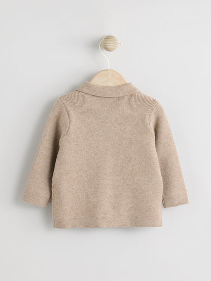 Tan Brown Zip front knitted Shacket (0mths-2yrs) - image 2