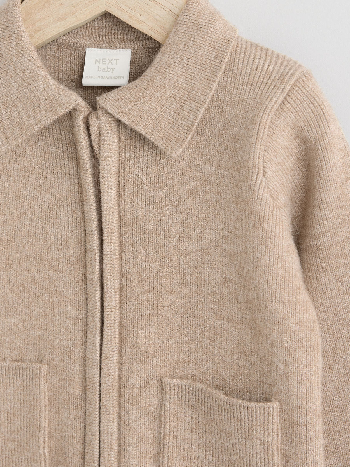 Tan Brown Zip front knitted Shacket (0mths-2yrs) - image 3