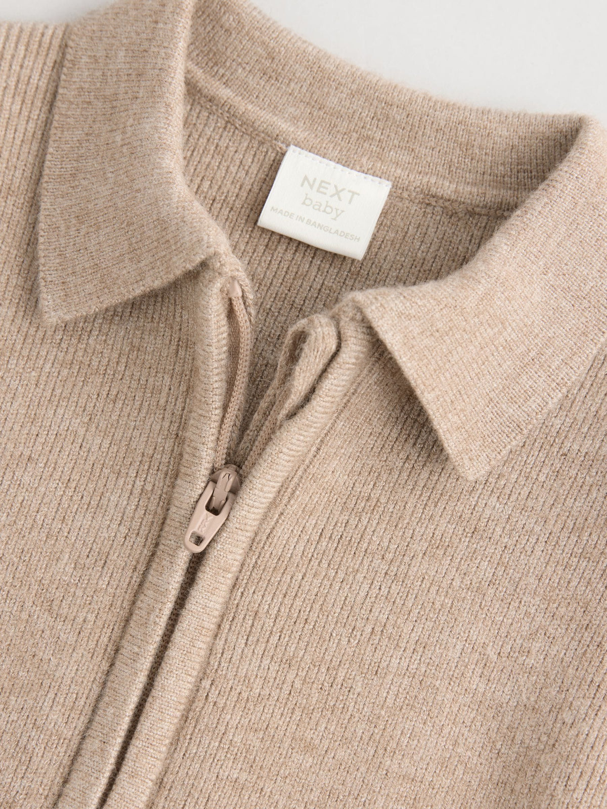 Tan Brown Zip front knitted Shacket (0mths-2yrs) - image 4