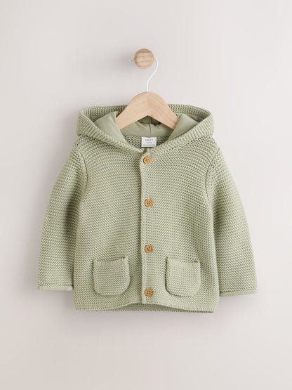 Sage Green Knitted Baby Cardigan (0mths-2yrs)