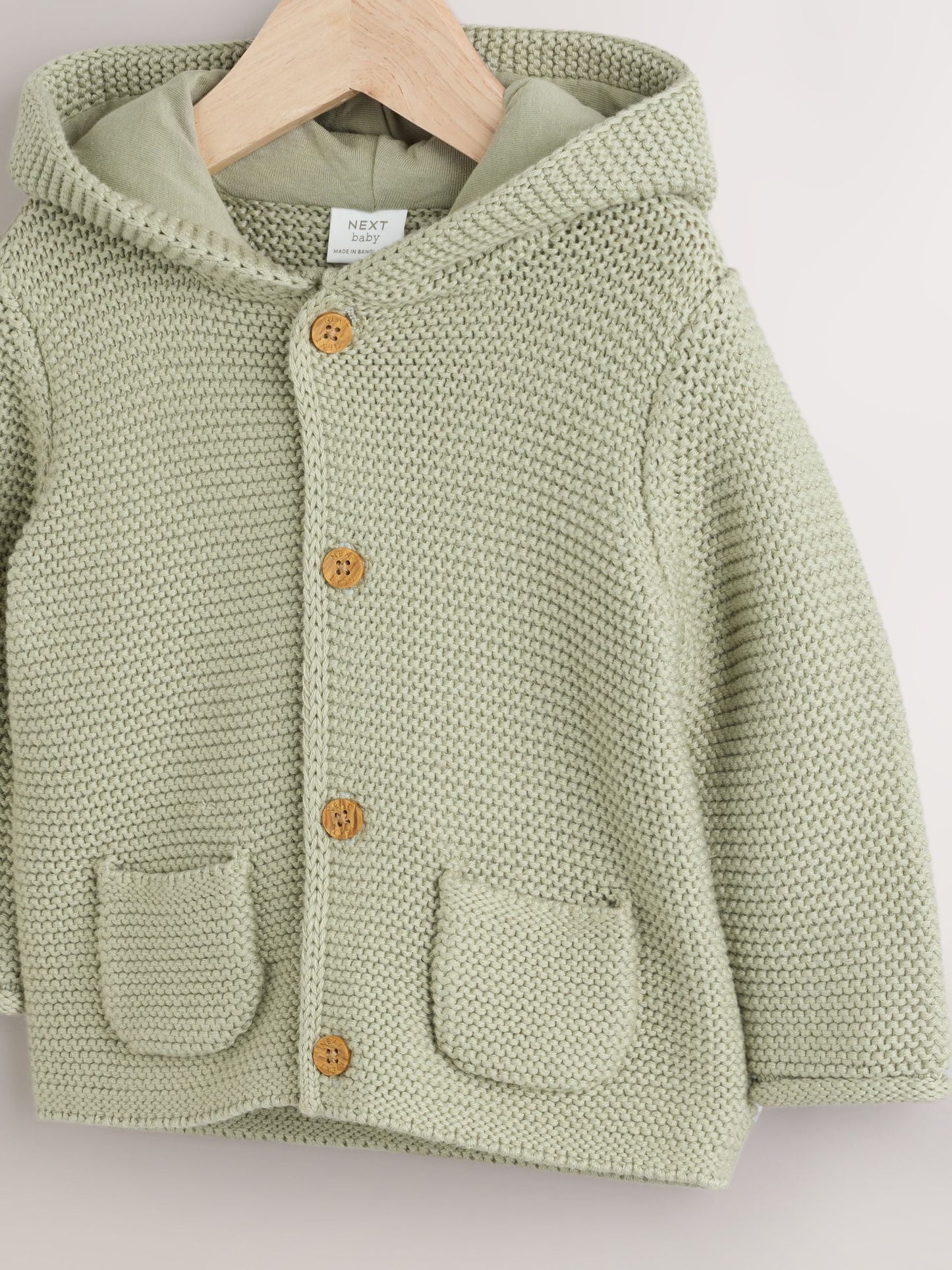 Sage Green Knitted Baby Cardigan (0mths-2yrs)