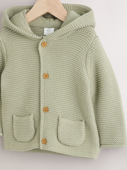 Sage Green Knitted Baby Cardigan (0mths-2yrs)