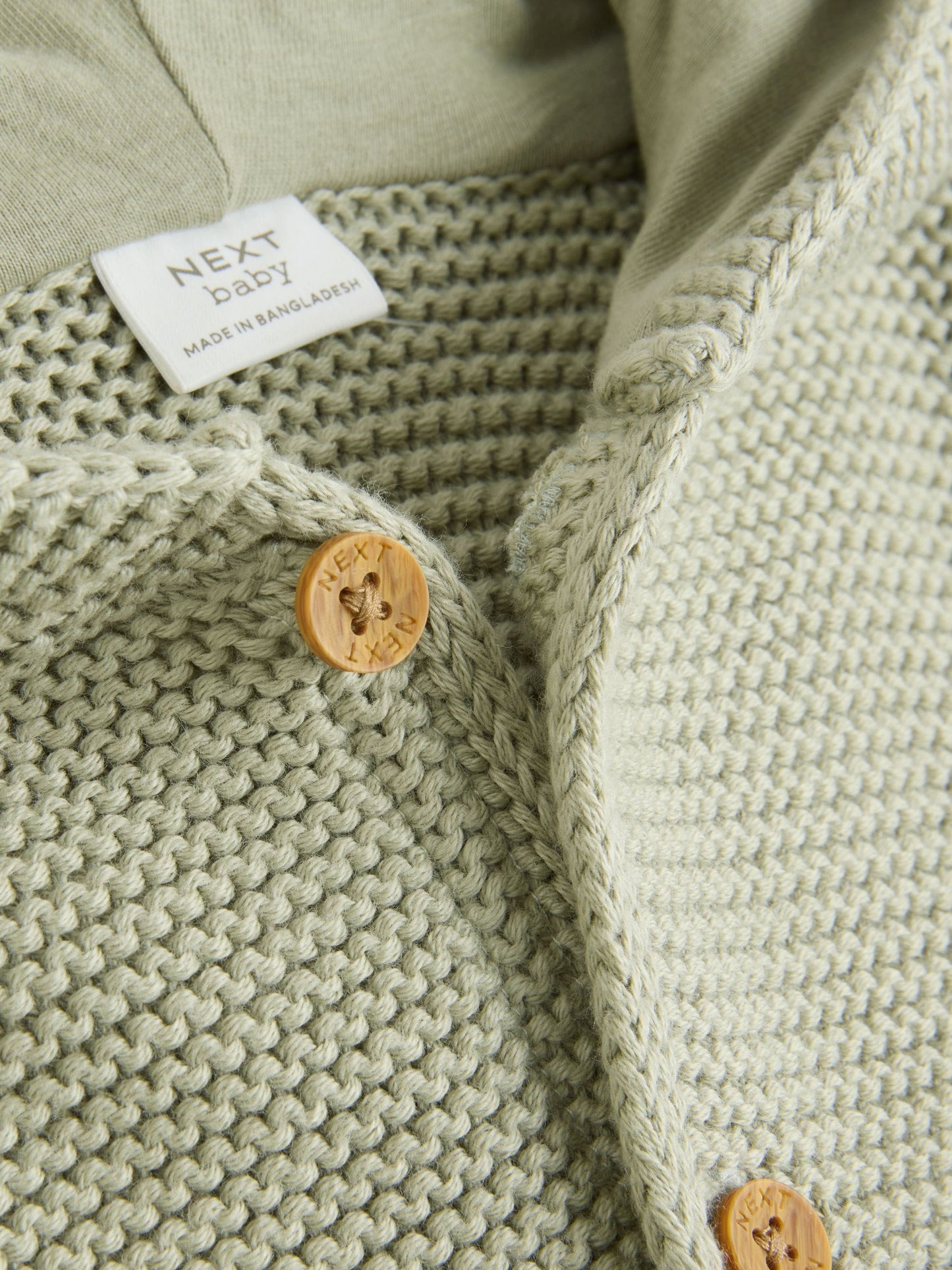 Sage Green Knitted Baby Cardigan (0mths-2yrs)