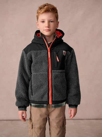 Dsiney Kidz - Superdry Black Borg Zip Through Jacket image 1
