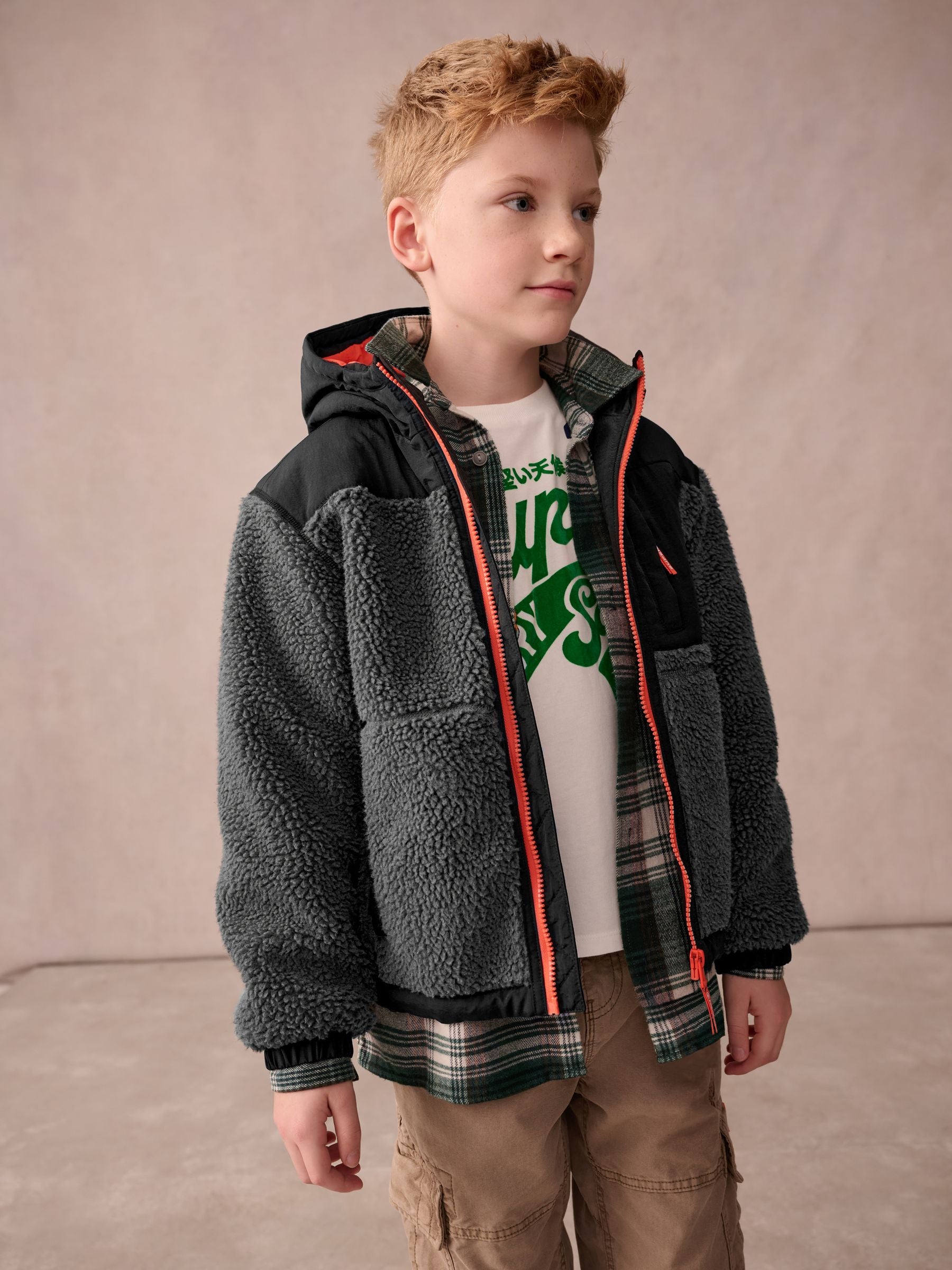 Dsiney Kidz - Superdry Black Borg Zip Through Jacket image 2
