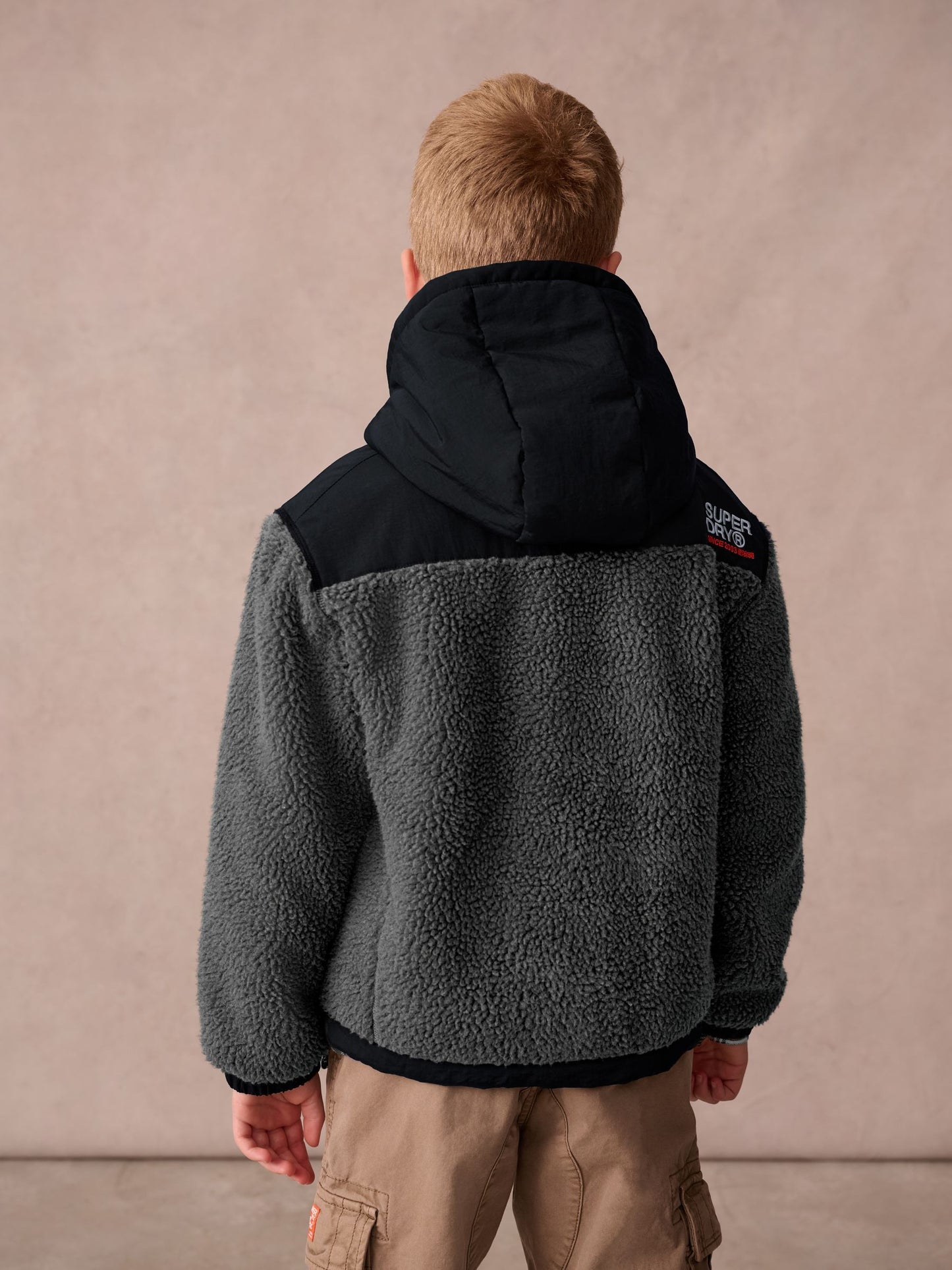Dsiney Kidz - Superdry Black Borg Zip Through Jacket image 3