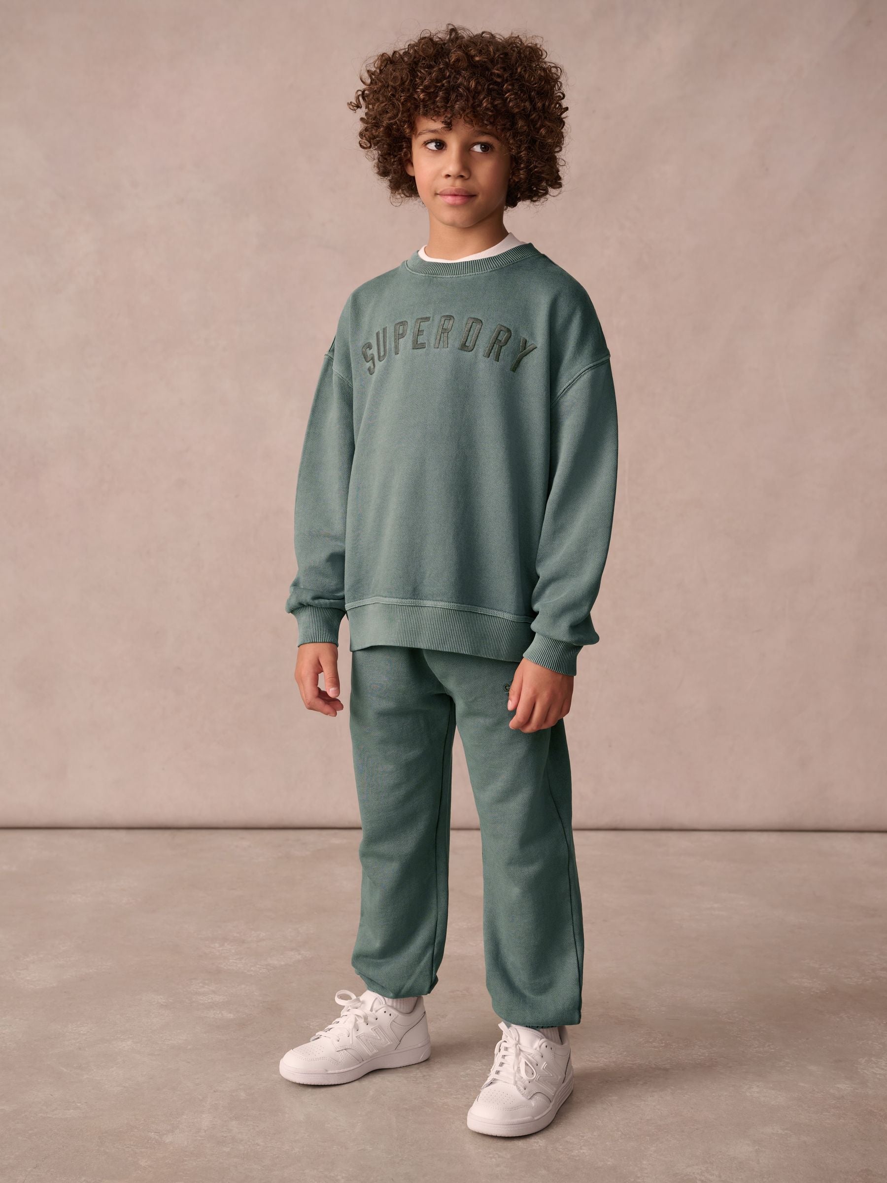 Dsiney Kidz - Superdry Dark Green Sweat Top & Joggers Set image 1