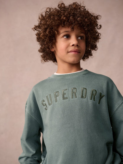 Dsiney Kidz - Superdry Dark Green Sweat Top & Joggers Set image 3