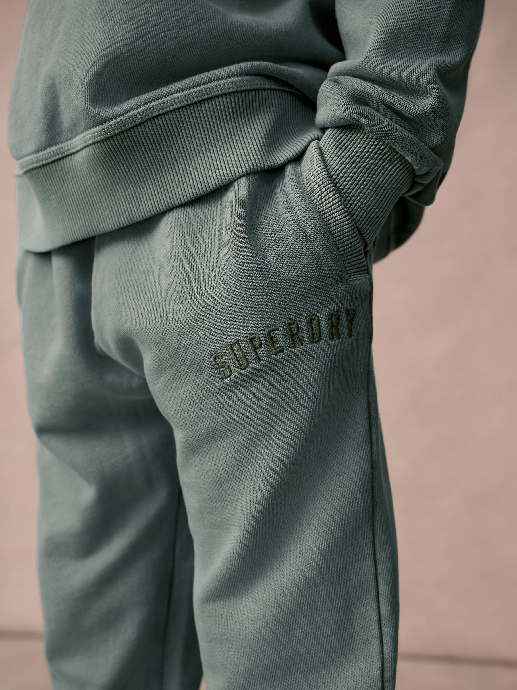 Dsiney Kidz - Superdry Dark Green Sweat Top & Joggers Set image 4