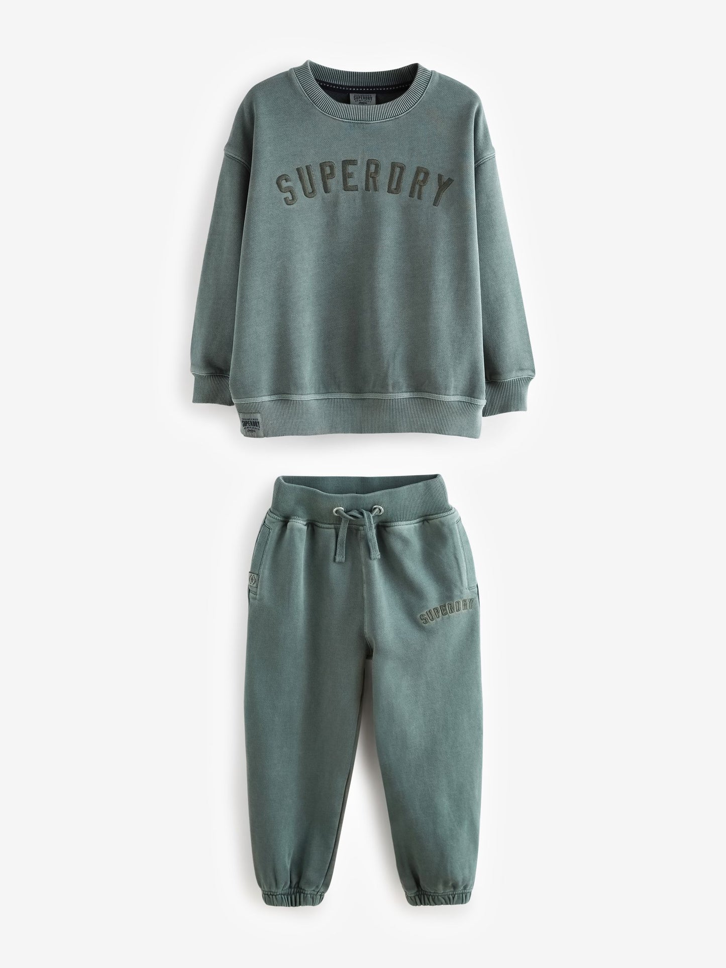 Dsiney Kidz - Superdry Dark Green Sweat Top & Joggers Set image 6
