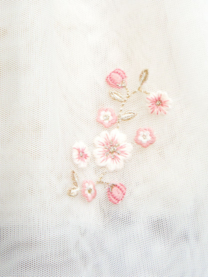 JoJo Maman Bébé Cream Wildflower Embroidered Velvet & Tulle Party Dress - image 4