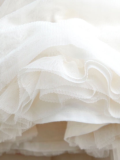 JoJo Maman Bébé Cream Wildflower Embroidered Velvet & Tulle Party Dress - image 5