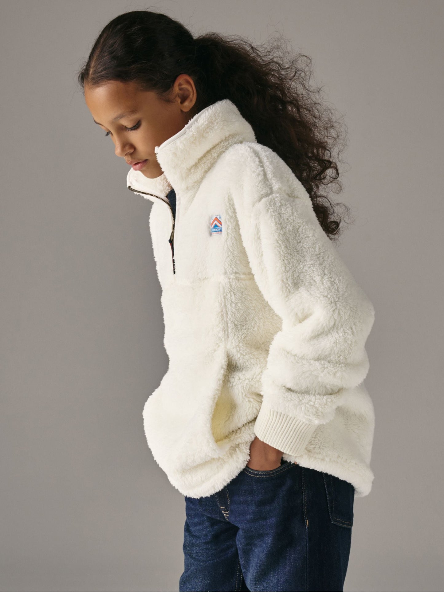 Dsiney Kidz - Superdry White Quarter Zip Fleece image 1