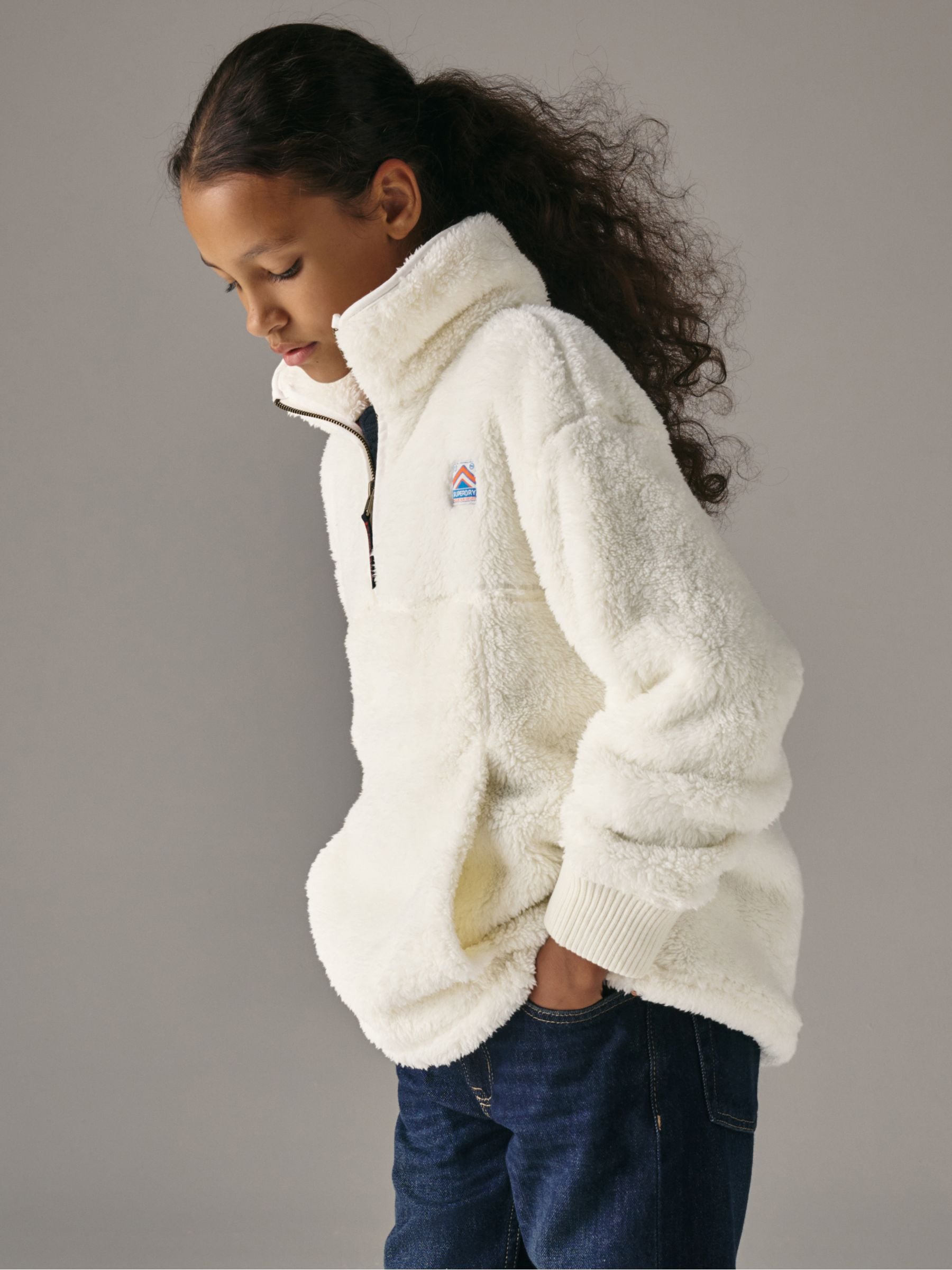 Dsiney Kidz - Superdry White Quarter Zip Fleece image 1