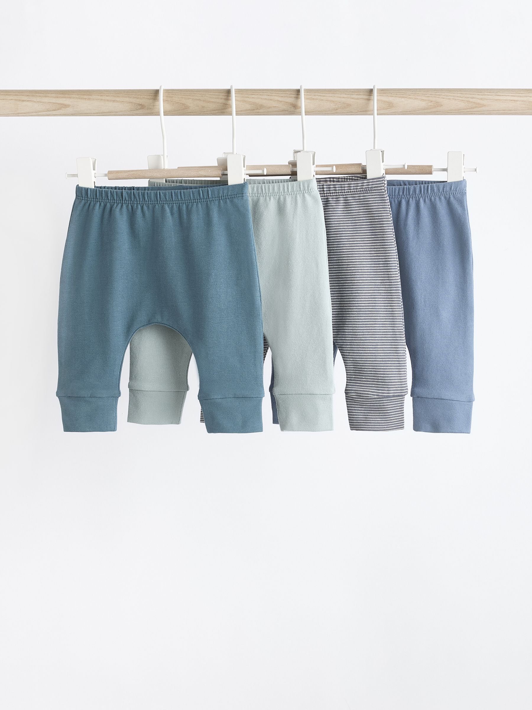 Teal Blue Baby Leggings 4 Pack (0mths-3yrs) image 1