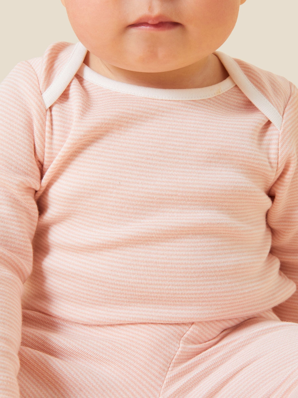 Dsiney Kidz - MORI Pink Stripe Long Sleeve Envelope Neckline Bodysuit image 2