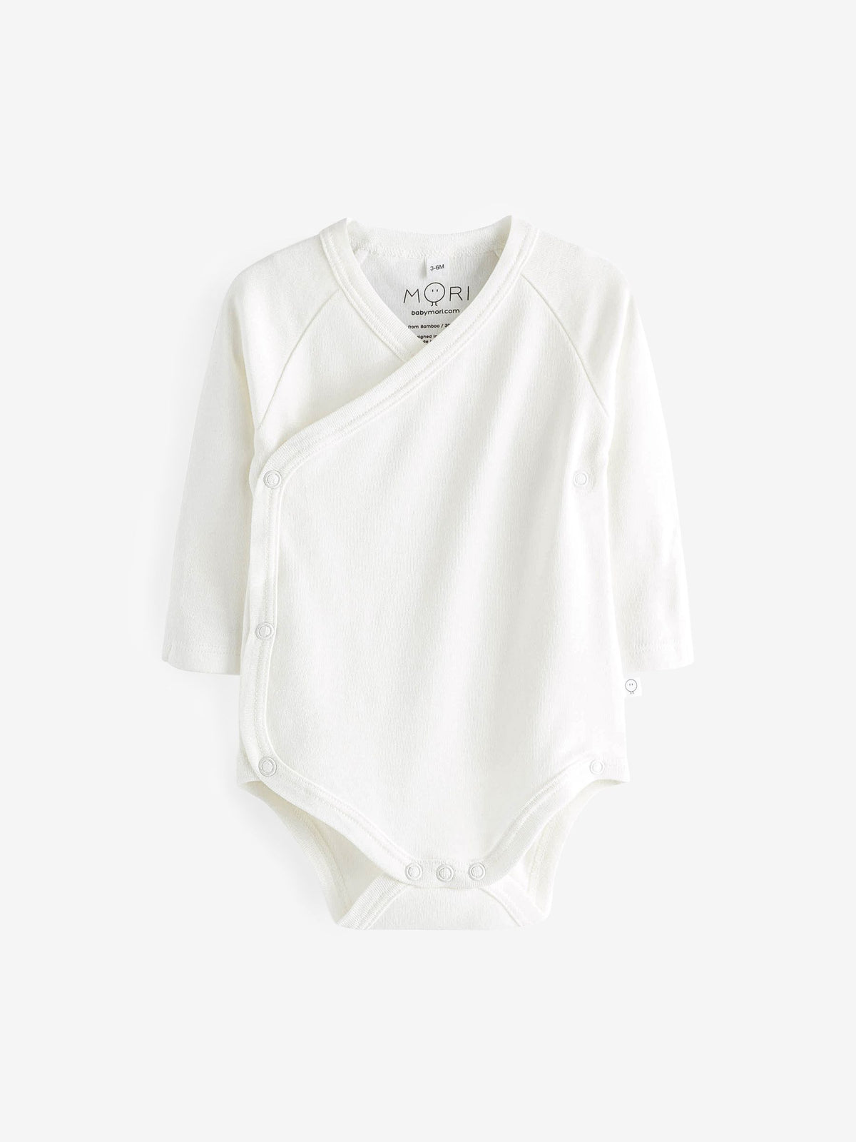 Dsiney Kidz - MORI White Long Sleeve Supersoft Kimono Bodysuit image 2