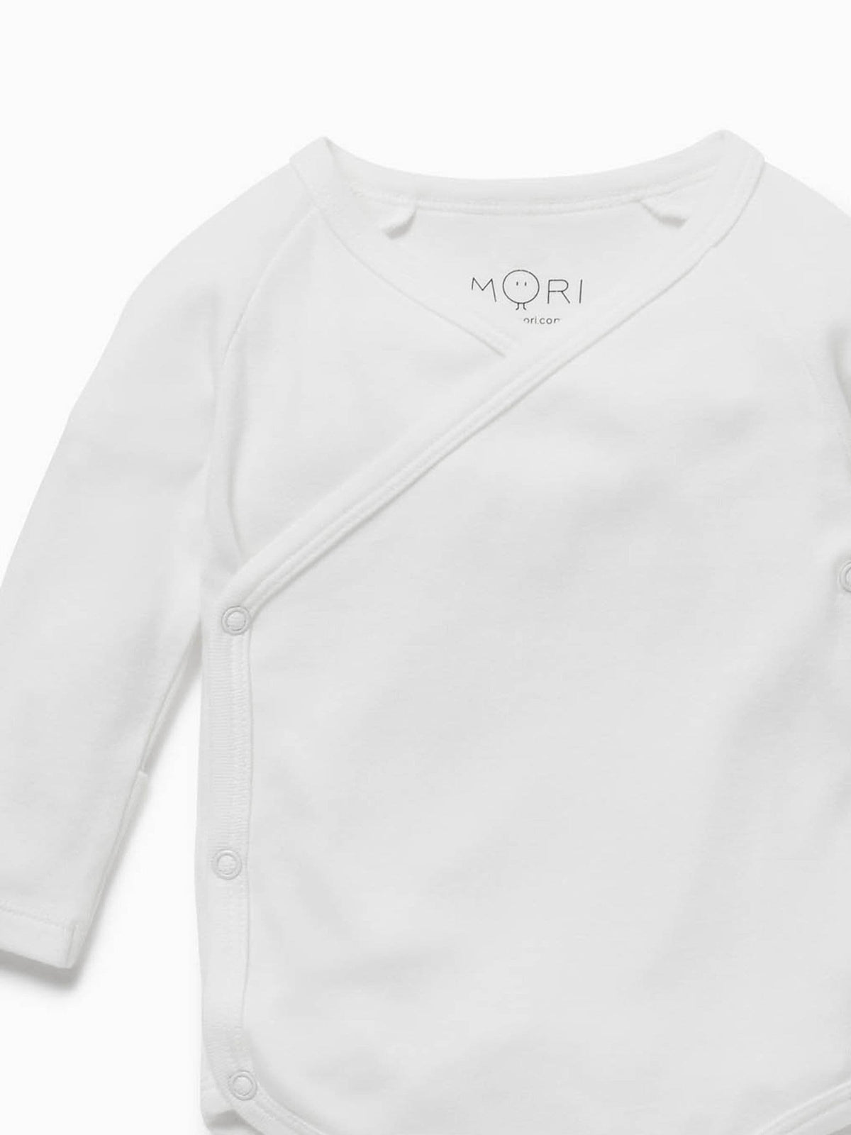 Dsiney Kidz - MORI White Long Sleeve Supersoft Kimono Bodysuit image 3