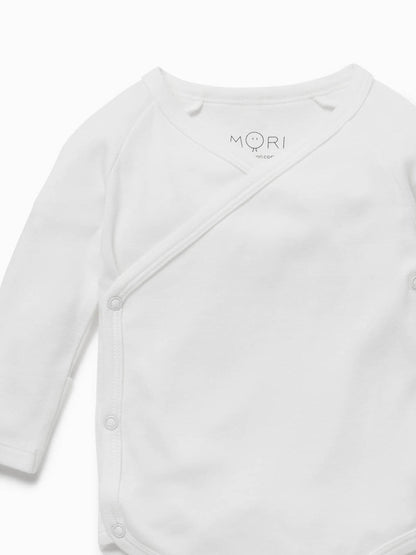 Dsiney Kidz - MORI White Long Sleeve Supersoft Kimono Bodysuit image 3