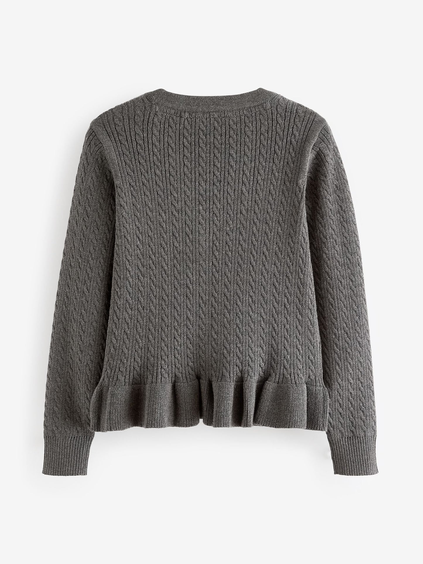 Dsiney Kidz - Clarks Grey Cable Knit Frill School Cardigan image 6