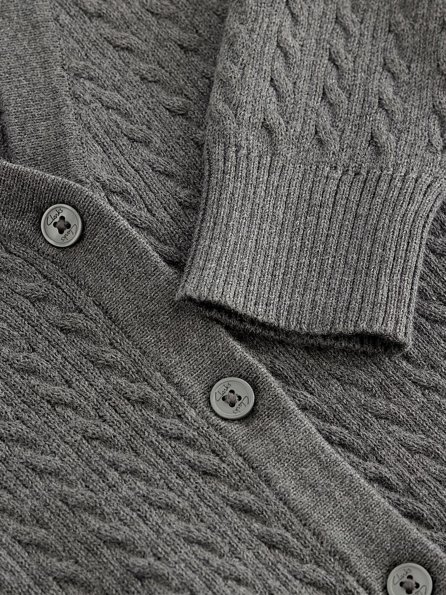 Dsiney Kidz - Clarks Grey Cable Knit Frill School Cardigan image 7