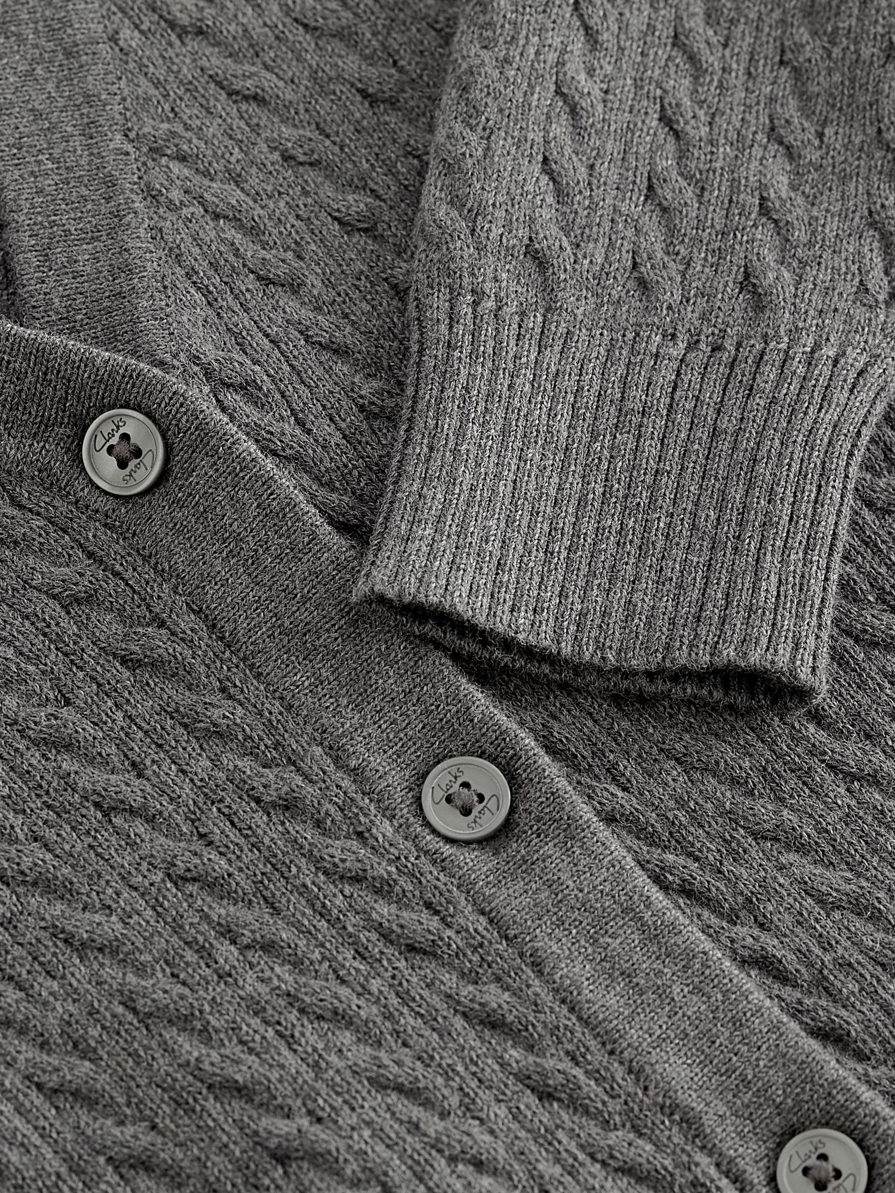 Dsiney Kidz - Clarks Grey Cable Knit Frill School Cardigan image 7