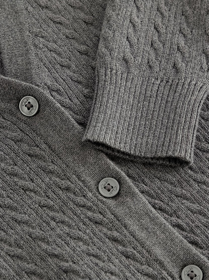 Dsiney Kidz - Clarks Grey Cable Knit Frill School Cardigan image 7