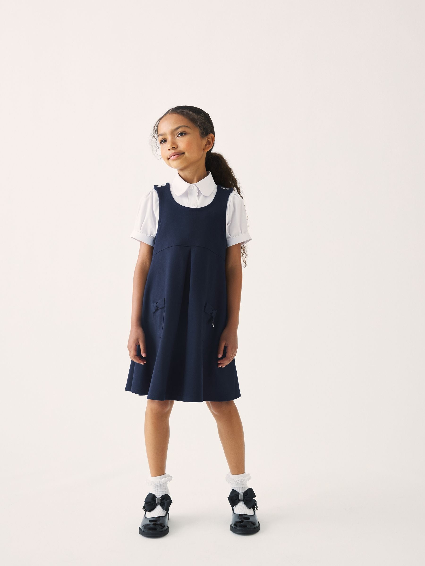 Clarks Navy Clarks School Ponte Pinafore Dress image 2