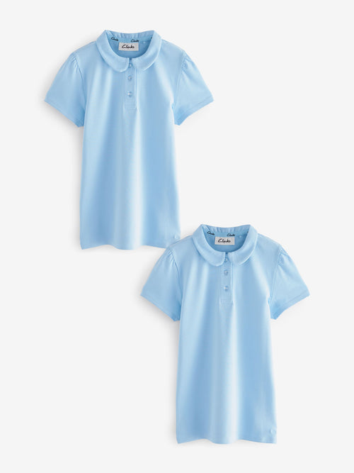 Dsiney Kidz - Clarks Blue Short Sleeve School polo Shirts 2 Pack image 1