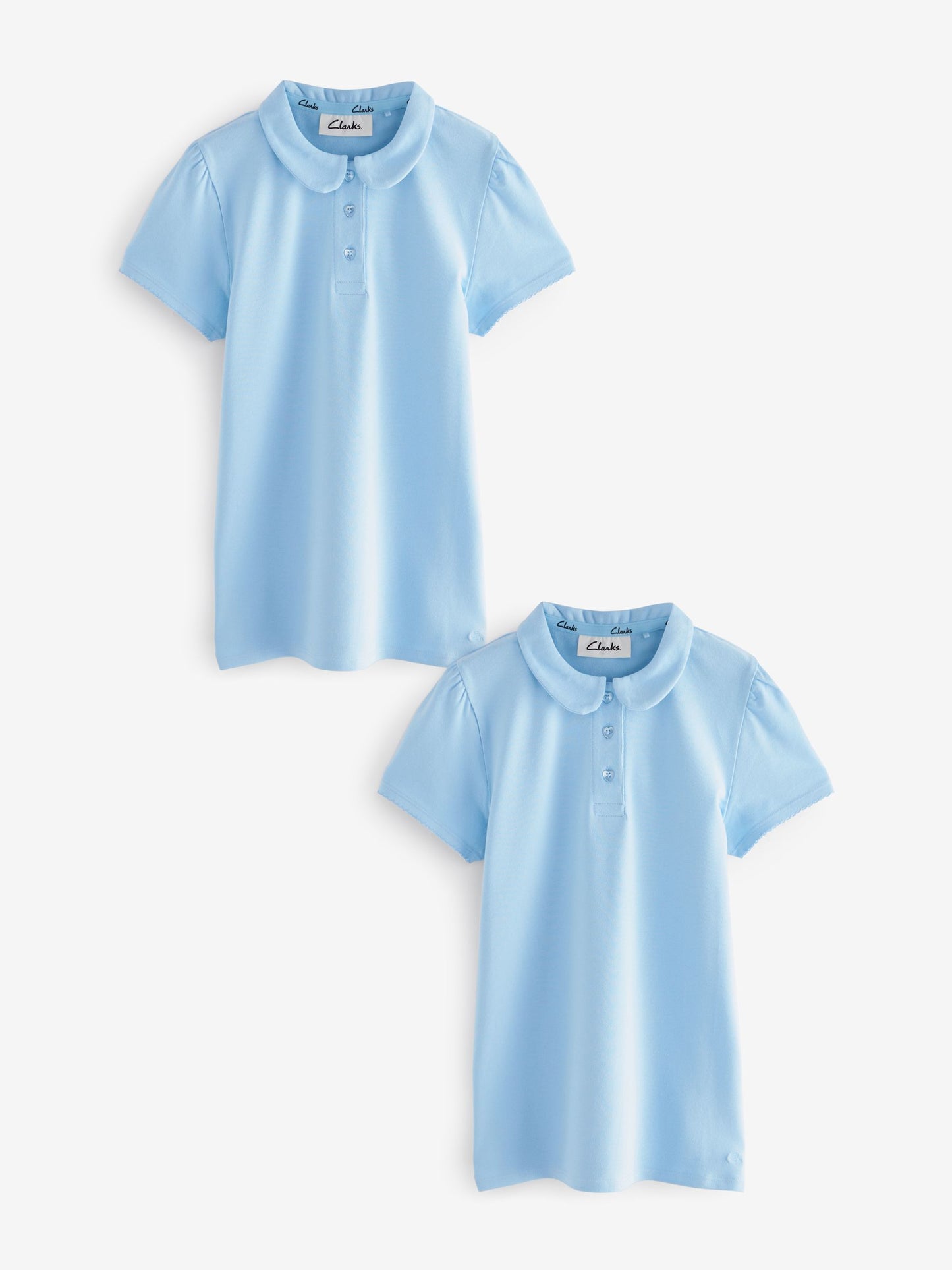 Dsiney Kidz - Clarks Blue Short Sleeve School polo Shirts 2 Pack image 1