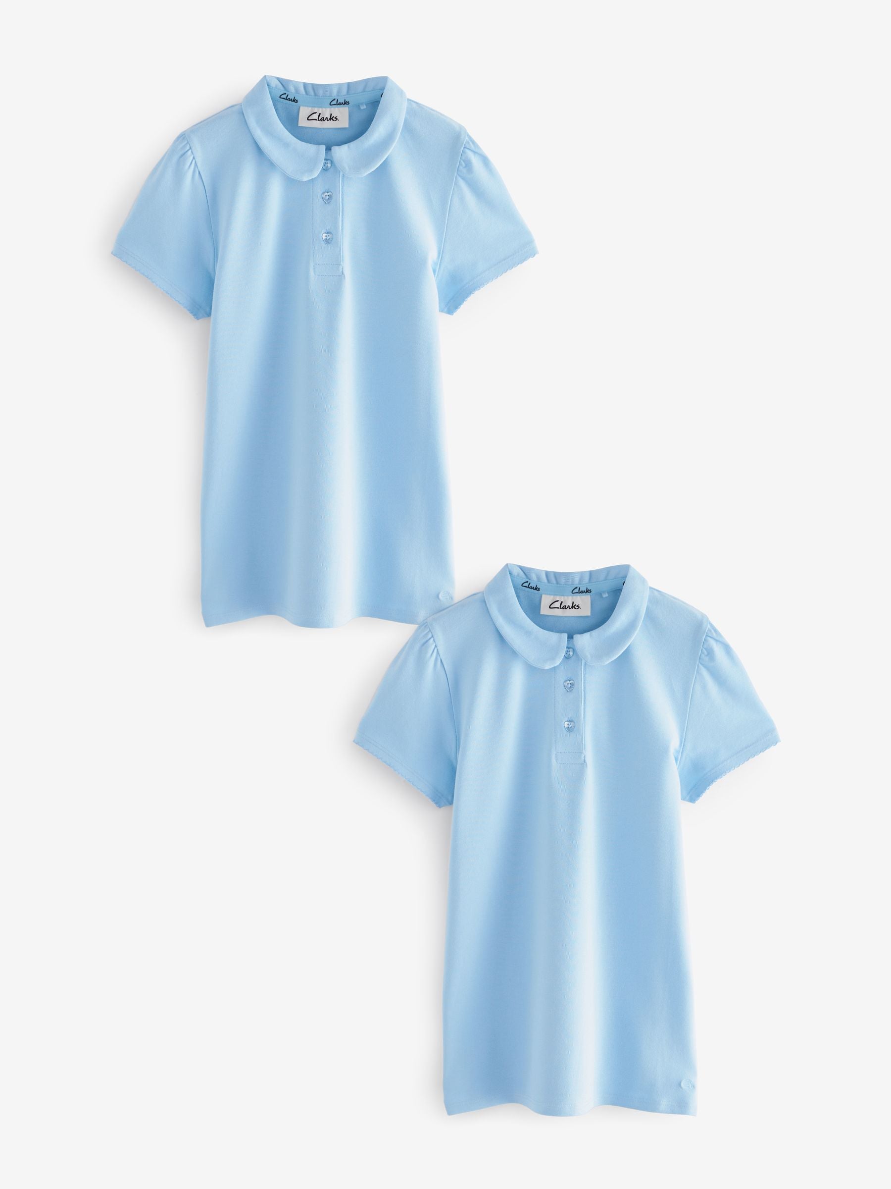 Dsiney Kidz - Clarks Blue Short Sleeve School polo Shirts 2 Pack image 1