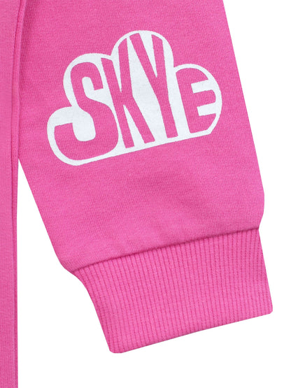 Character Pink Girls Paw Patrol Skye 100% Cotton Hoodie and Leggings Set image 4