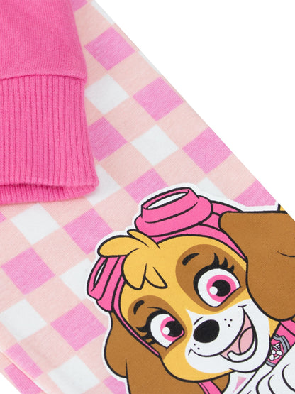 Character Pink Girls Paw Patrol Skye 100% Cotton Hoodie and Leggings Set image 5