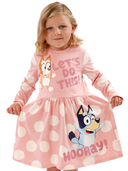 Character Pink Girls 100% Cotton Bingo Polka Dot Dress image 1