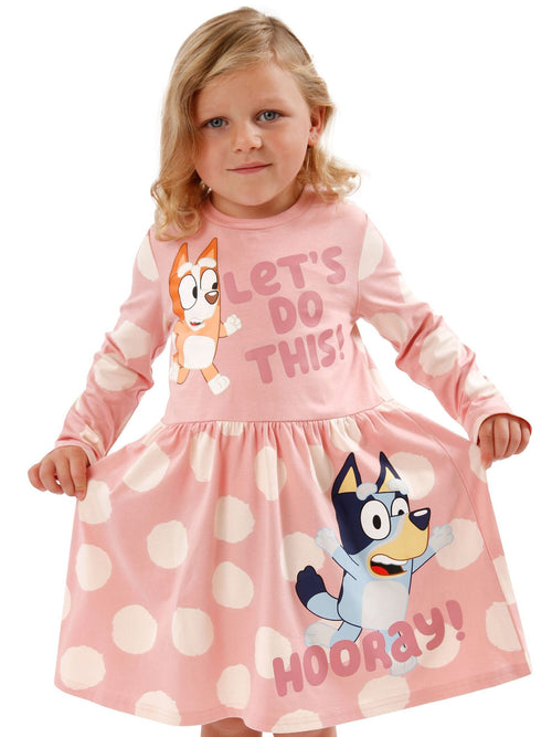 Character Pink Girls 100% Cotton Bingo Polka Dot Dress image 1