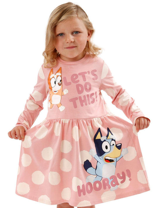 Character Pink Girls 100% Cotton Bingo Polka Dot Dress image 1