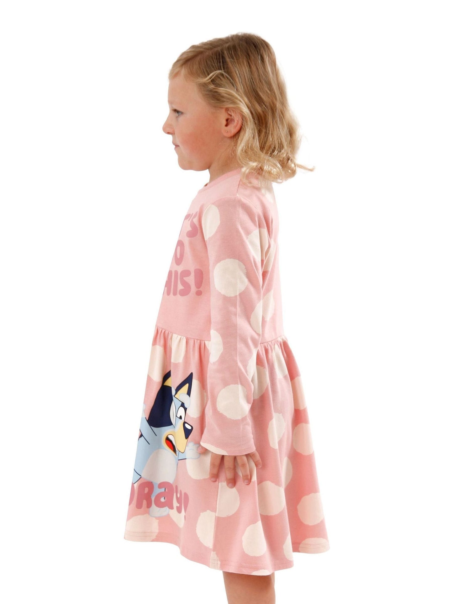 Character Pink Girls 100% Cotton Bingo Polka Dot Dress image 2