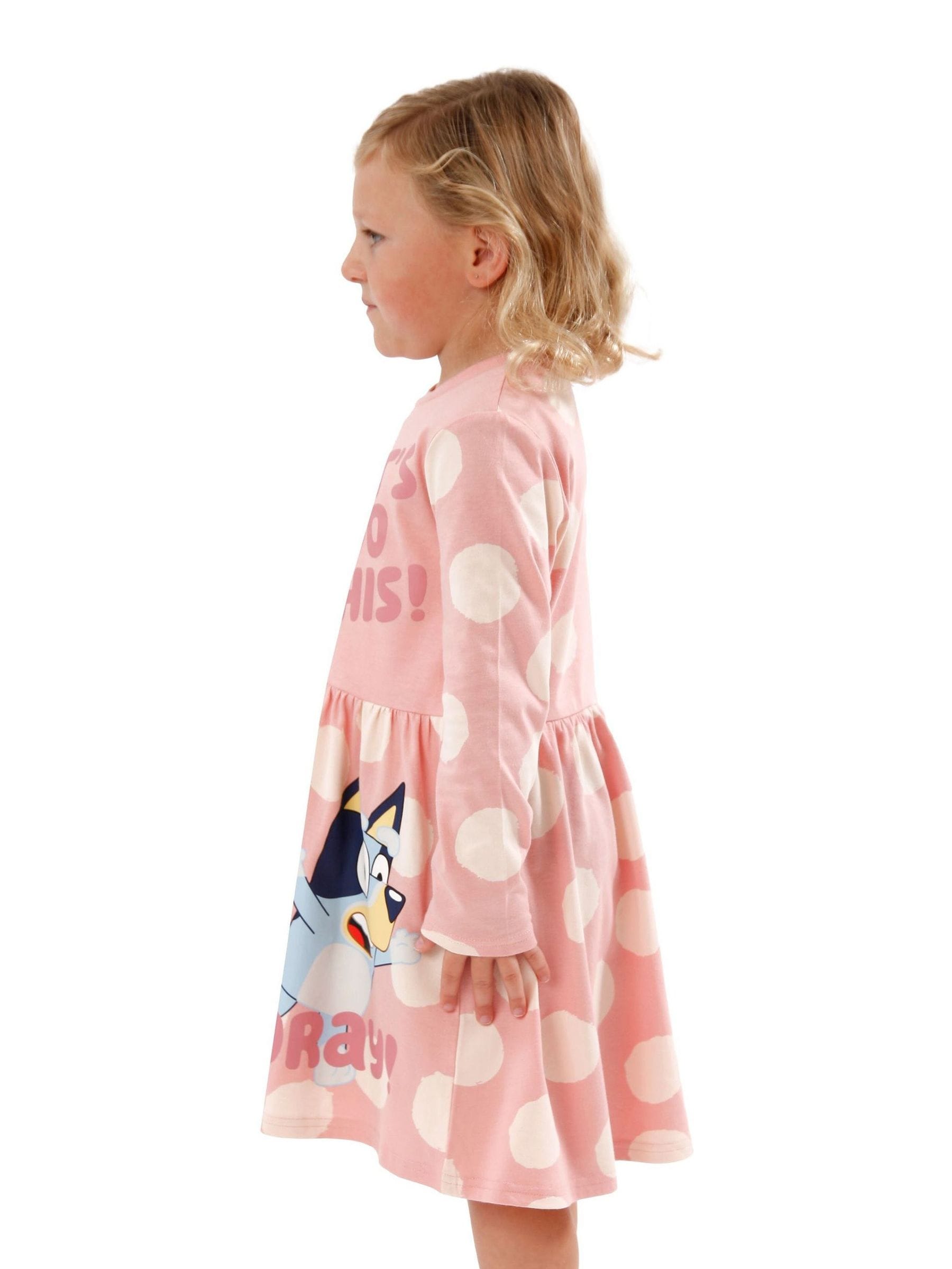 Character Pink Girls 100% Cotton Bingo Polka Dot Dress image 2