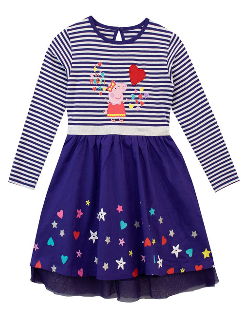 Character Blue 100% Cotton Peppa Pig Party Dress image 1