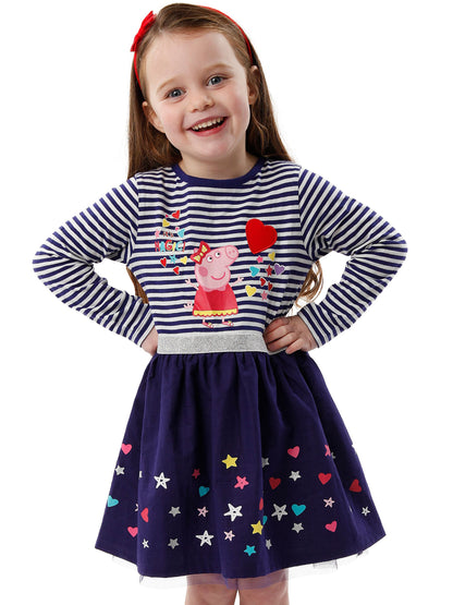 Character Blue 100% Cotton Peppa Pig Party Dress image 4