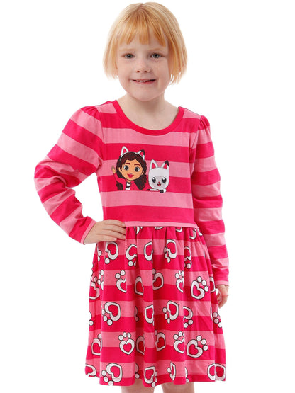 Character Pink Gabbys Dollhouse 100% Cotton Stripe Dress image 5