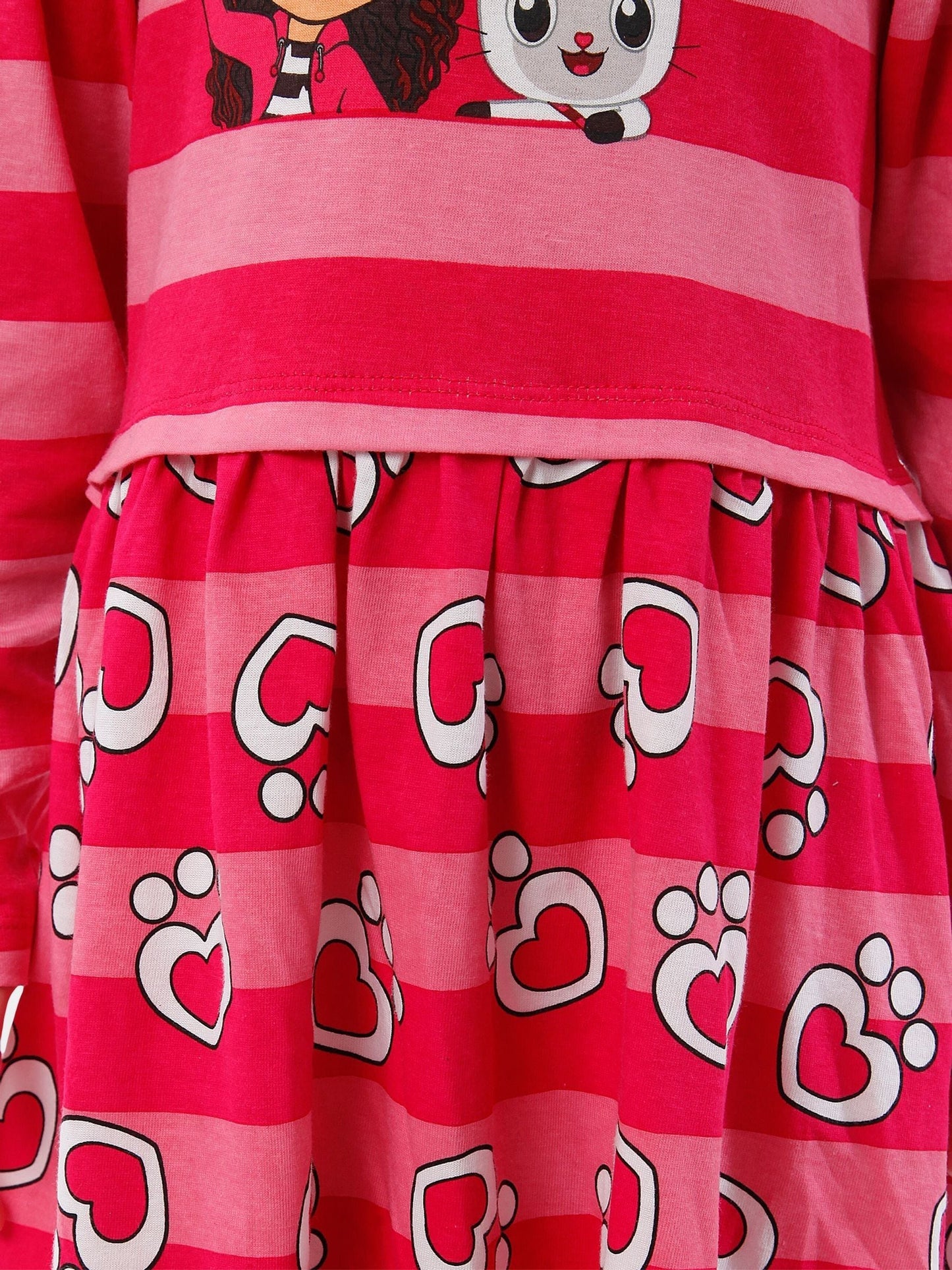 Character Pink Gabbys Dollhouse 100% Cotton Stripe Dress image 7